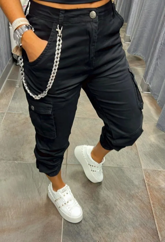 3113 Jogger cargo pants with chain