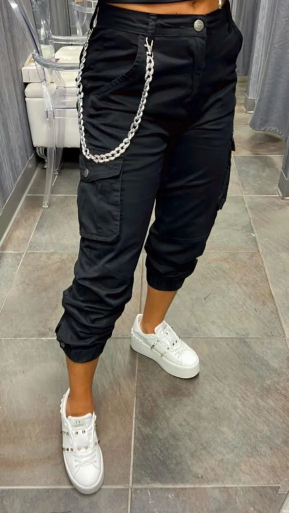 3113 Jogger cargo pants with chain