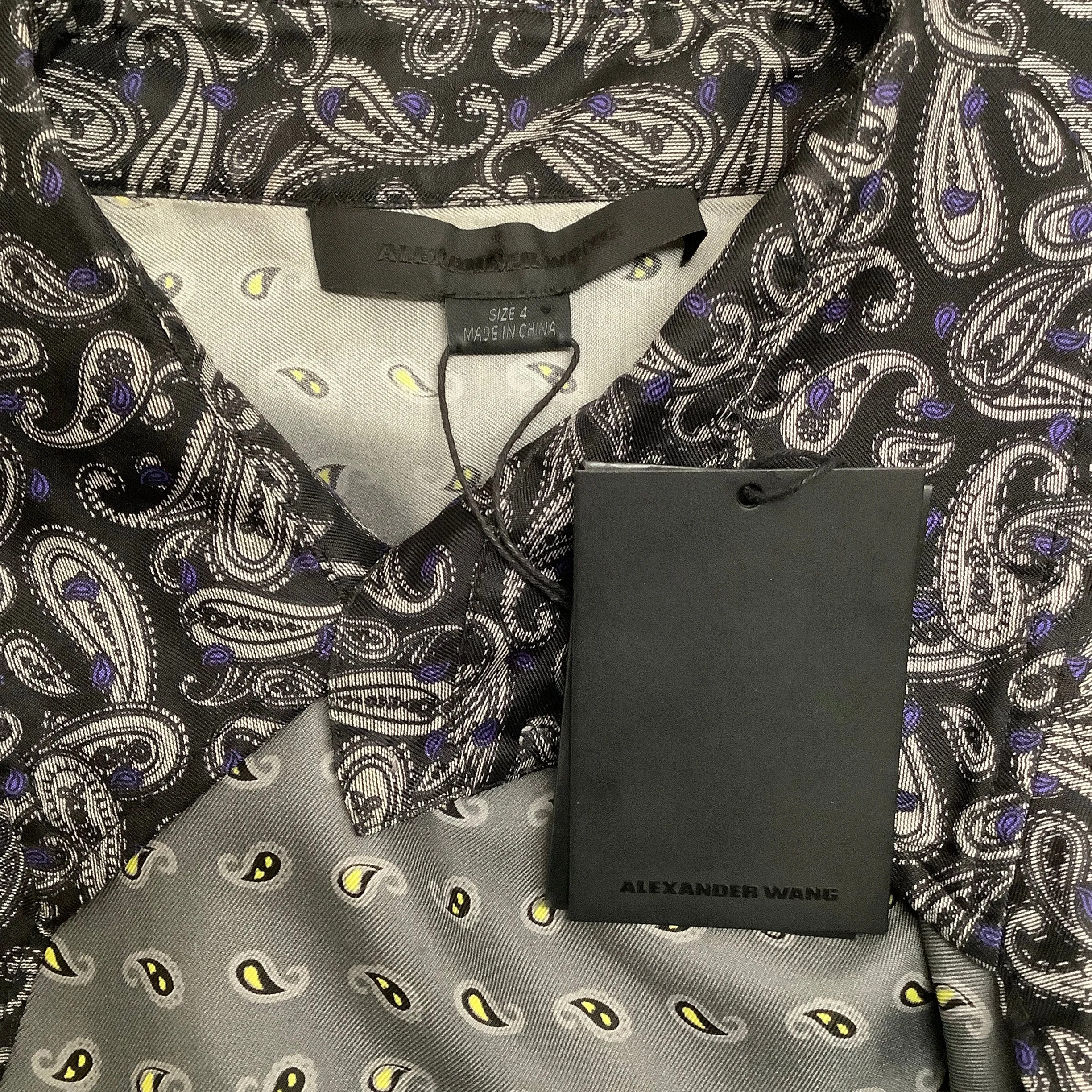 Alexander Wang Grey / Purple Silk Paisley Layered Blouse