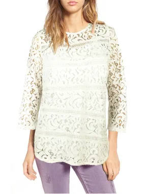 ASHORE WOMENS COTTON LACE BLOUSE TOPS