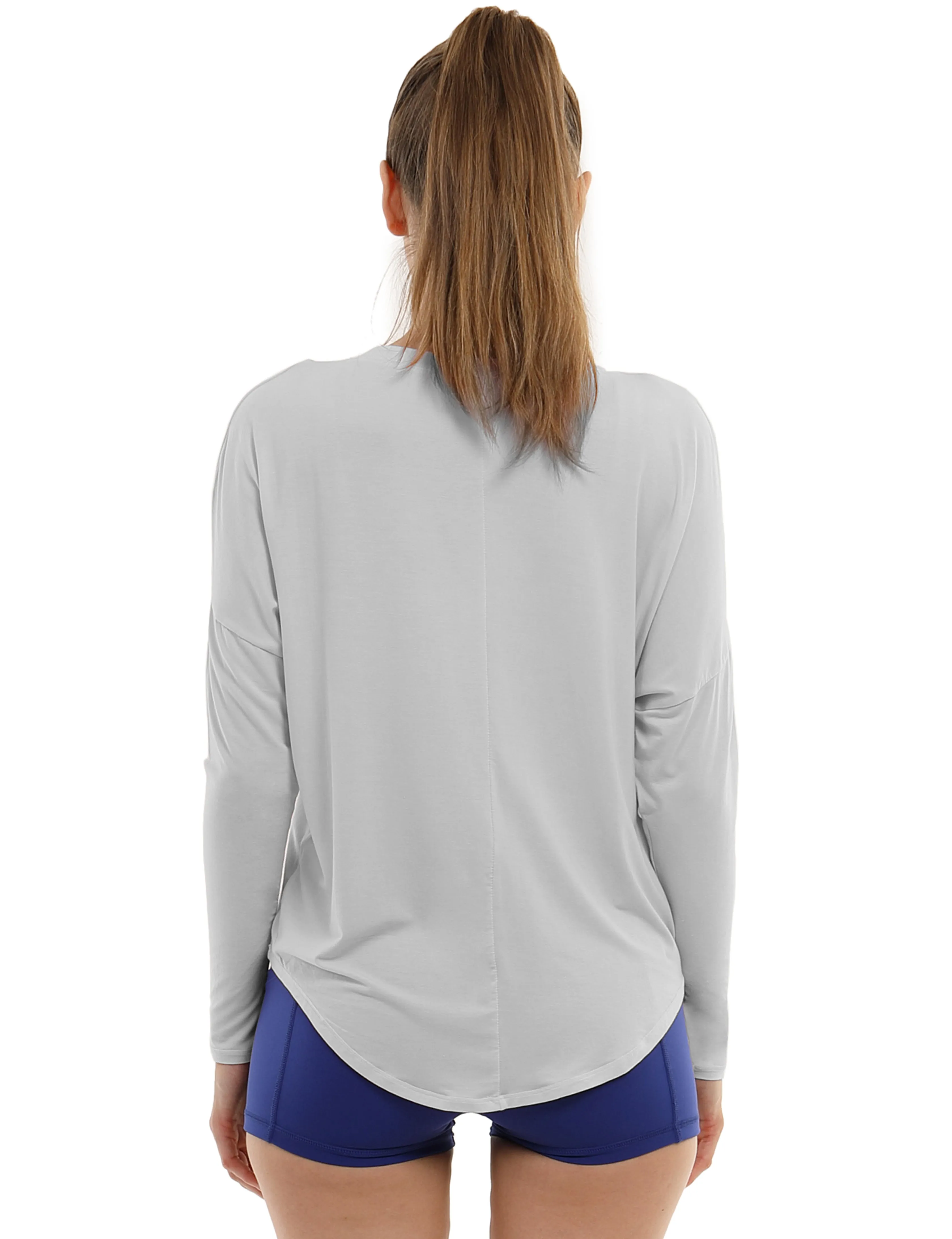 Biking Batwing Tunic Tops lightgray_Biking