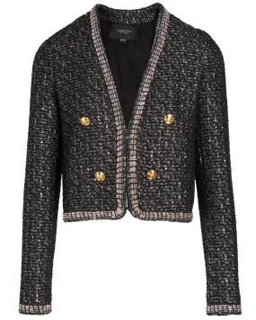 Black and Silver Micro Sequin Boucle Jacket