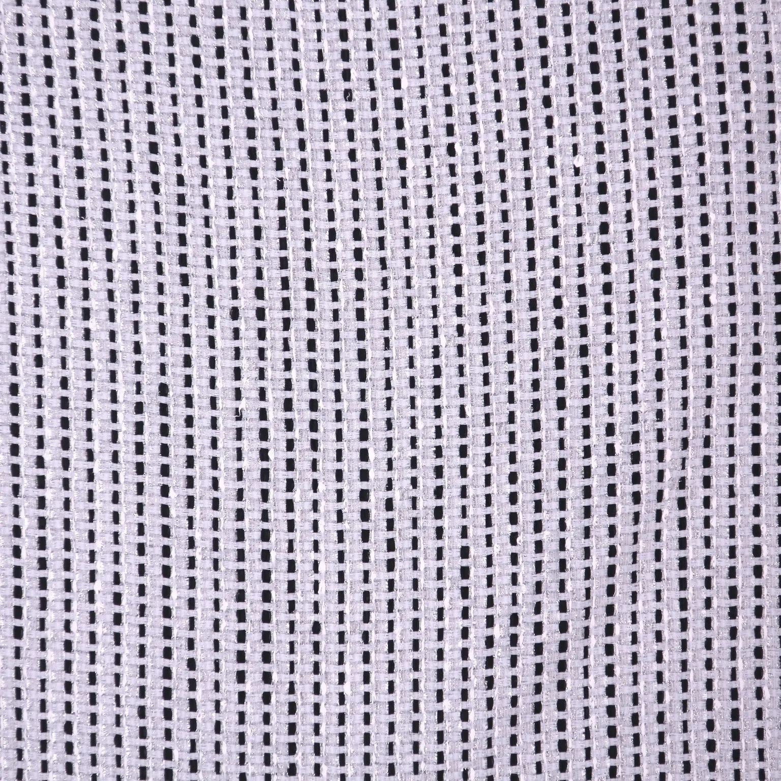 Black and White with Silver Lurex Thread Gingham Tweed Bouclé Fabric