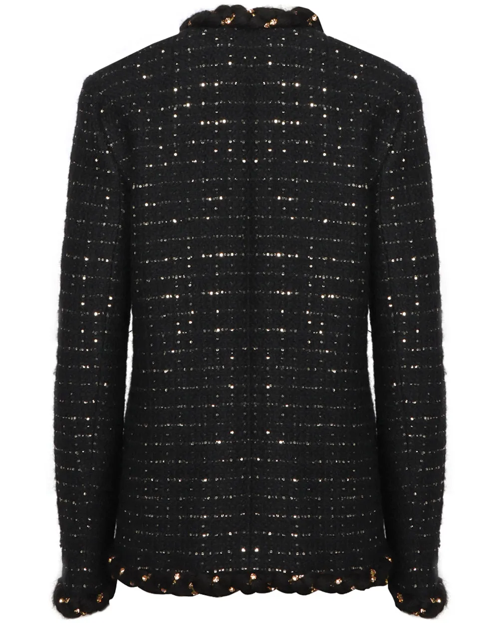 Black Micro Sequin Boucle Jacket