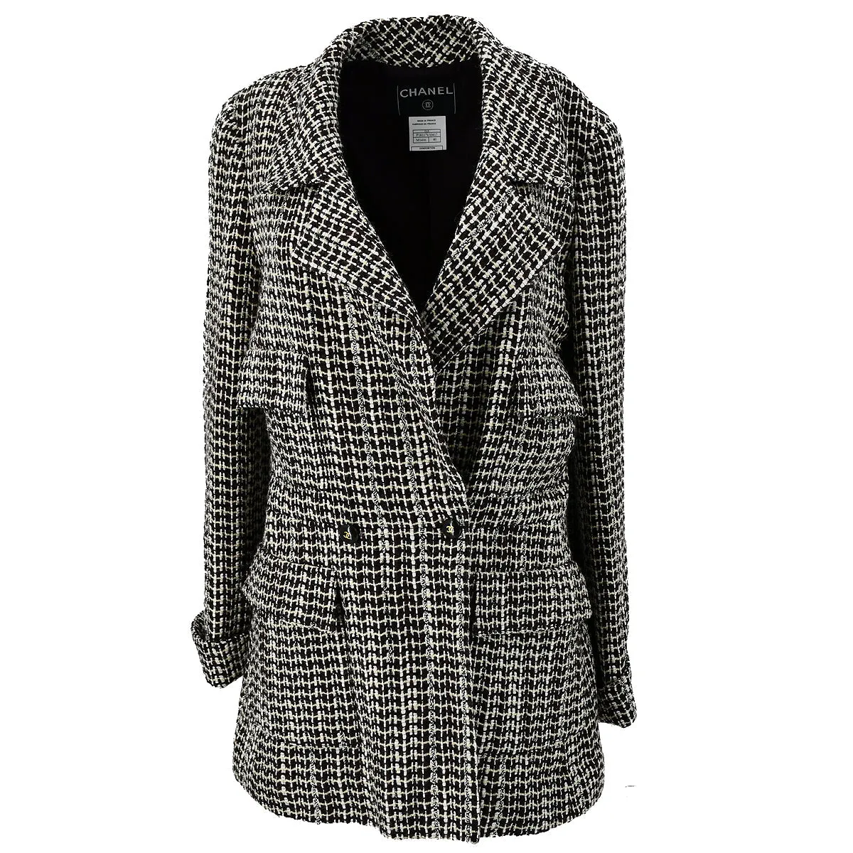 Chanel 2001 fall boucle double-breasted jacket #40