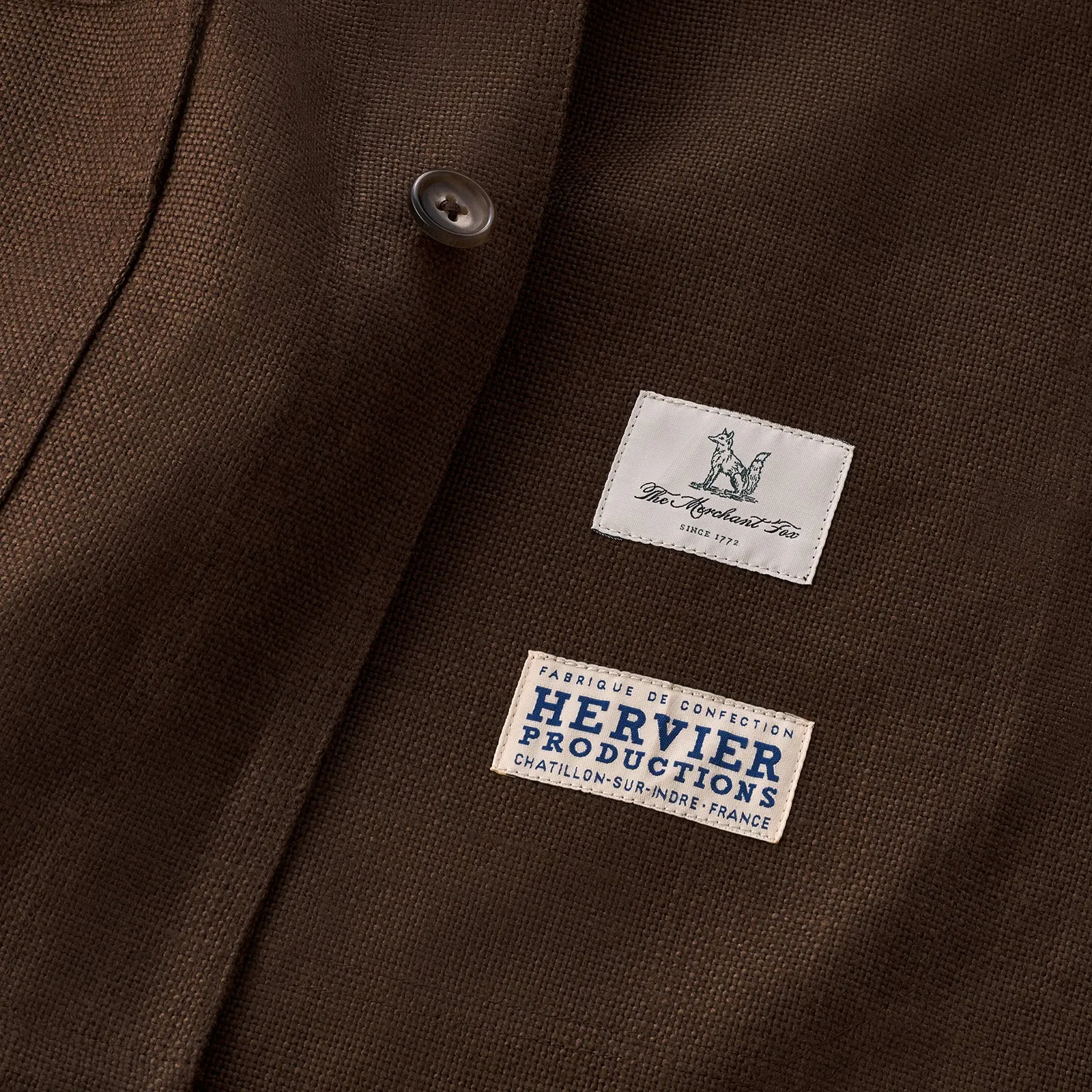 Espresso Brown Heavy Linen Utility Jacket