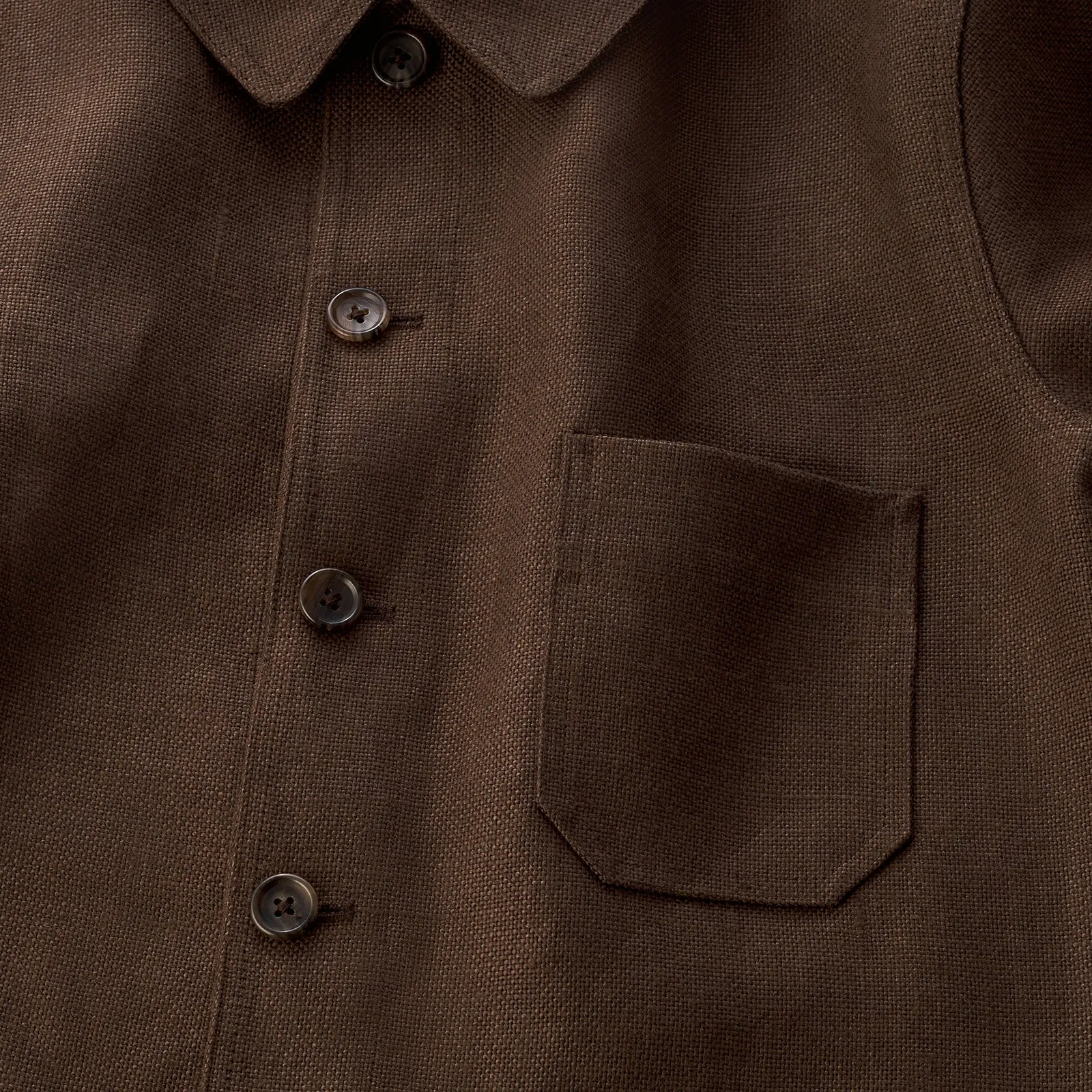 Espresso Brown Heavy Linen Utility Jacket