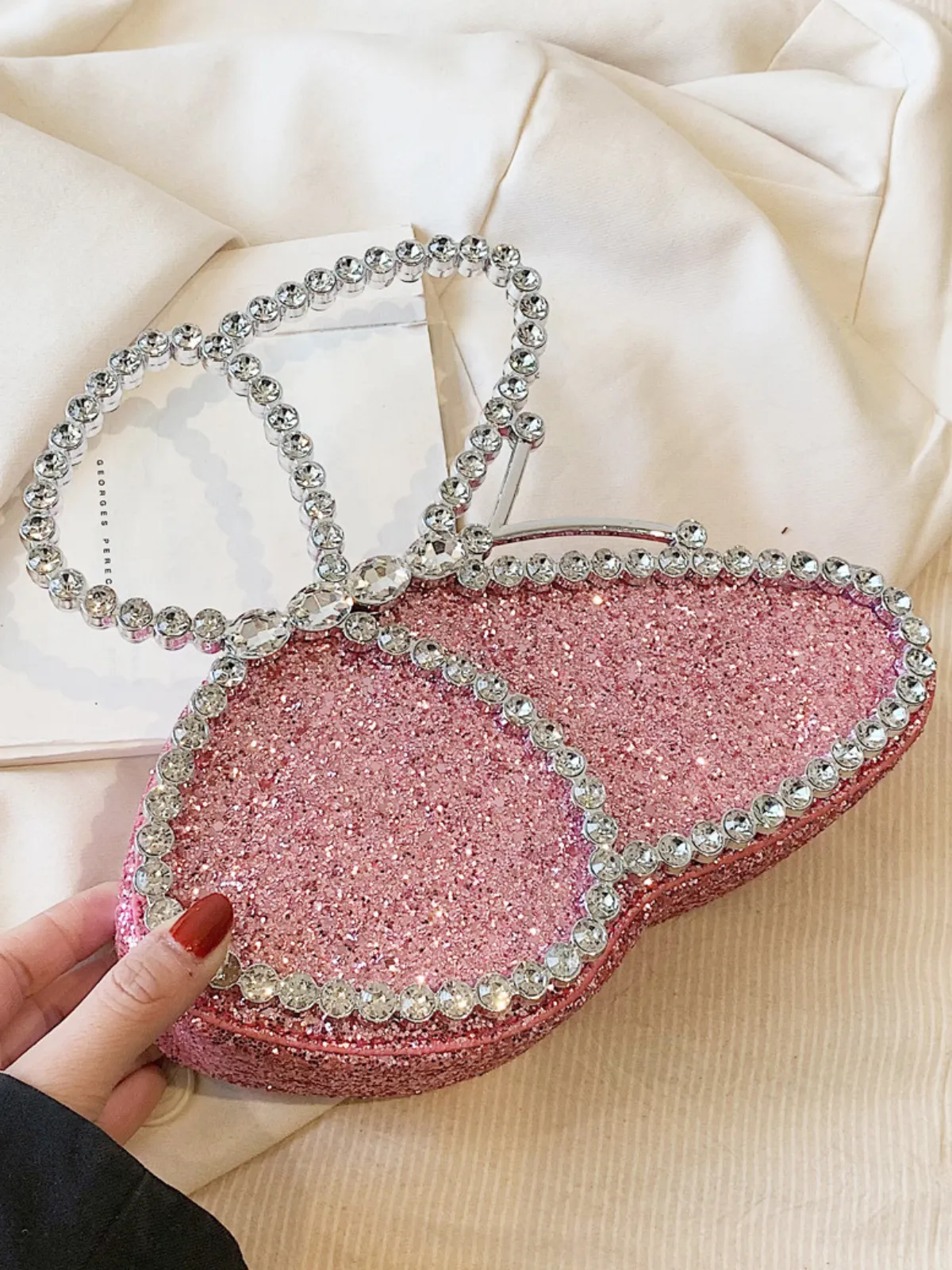 In Fluttering Fashion Crystal-Embellished Butterfly Clutch Bag