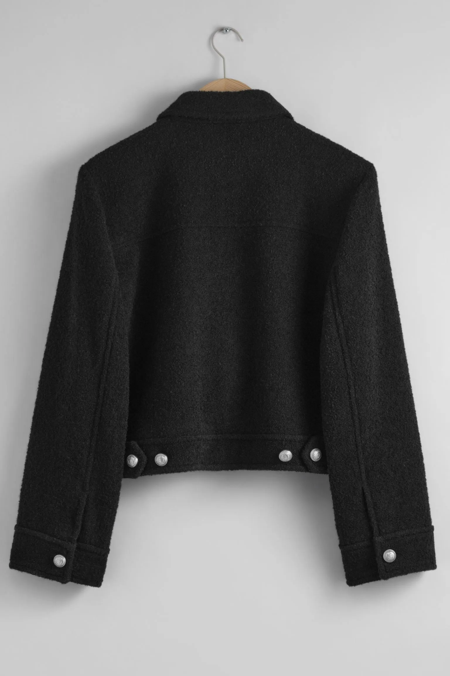 Jacket & Other Stories Boucle With Buttons, black