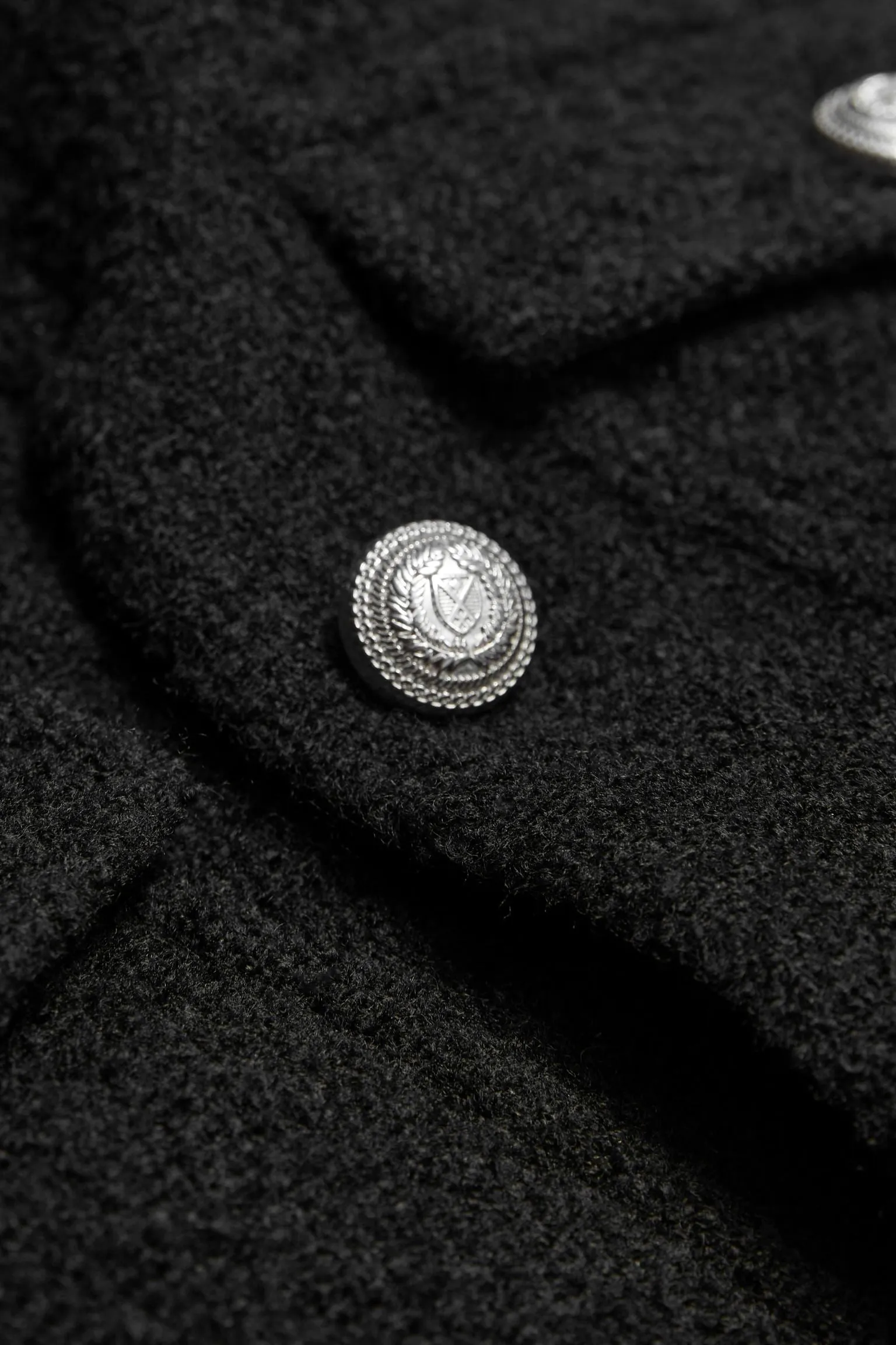 Jacket & Other Stories Boucle With Buttons, black