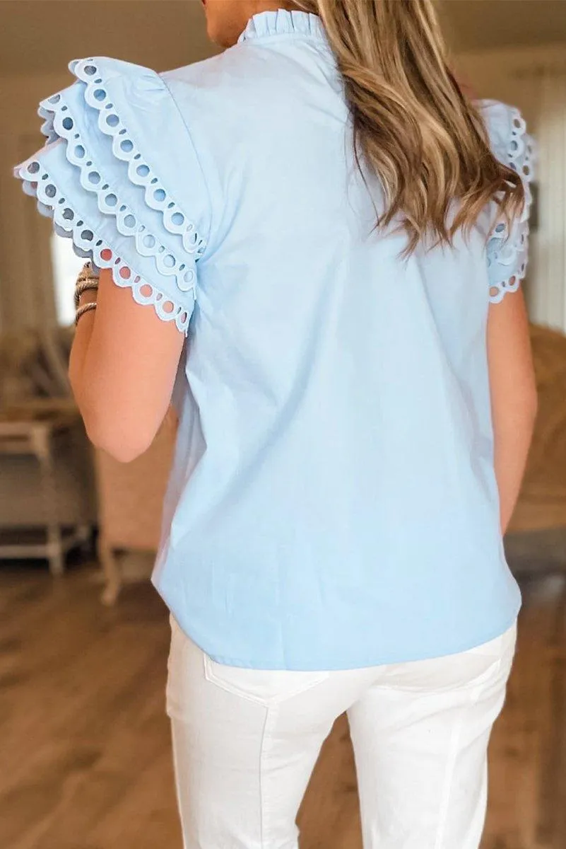 Lindsey Layered Cap Sleeve Blouse