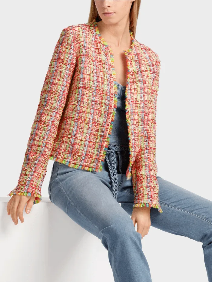 Marc Cain Collections Bouclé Jacket In Multicoloured Check WC 31.21 W57 COL 531