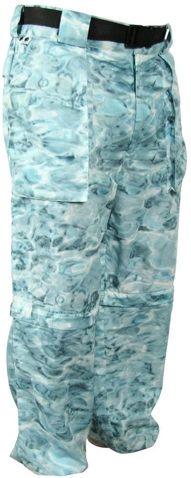 Mens Wading Convertible Camo Fishing UV Pants | Aqua Design