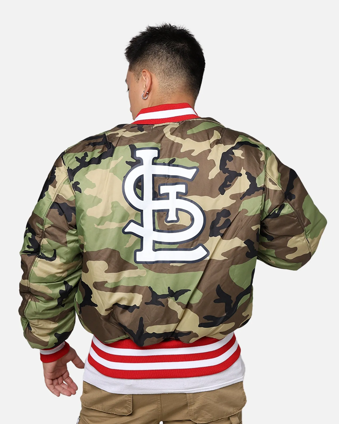 New Era X Alpha Series X MLB St Louis Cardinals MA-1 Bomber Jacket Red