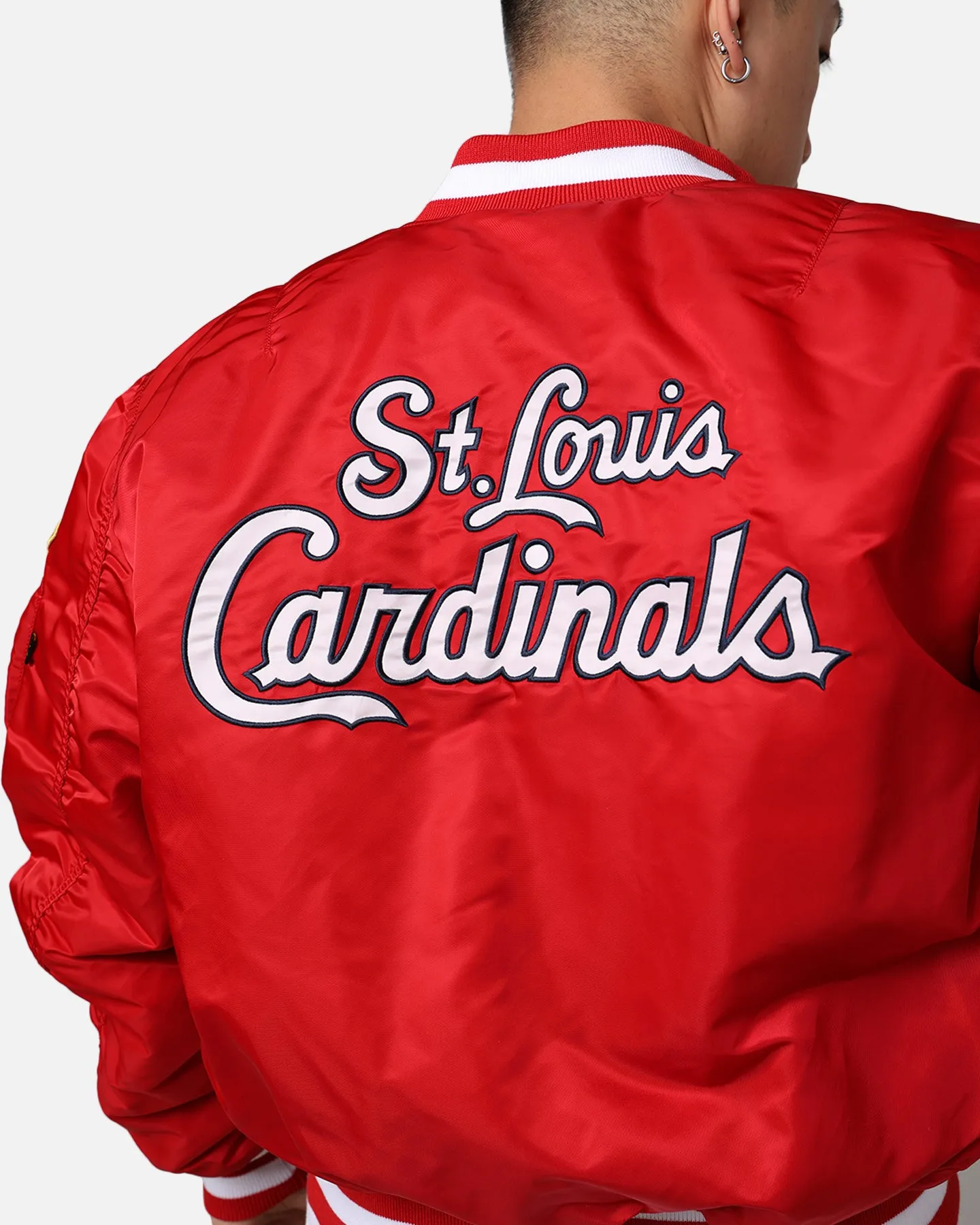 New Era X Alpha Series X MLB St Louis Cardinals MA-1 Bomber Jacket Red