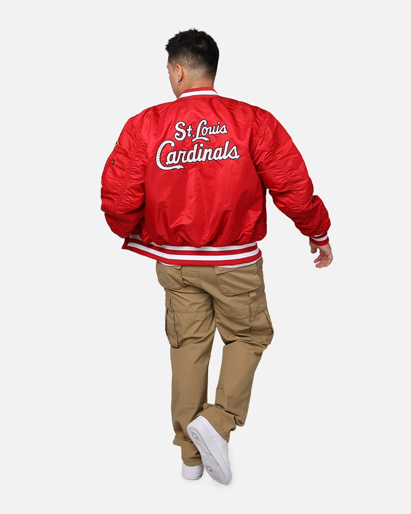 New Era X Alpha Series X MLB St Louis Cardinals MA-1 Bomber Jacket Red