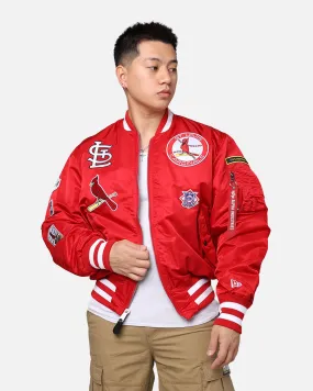 New Era X Alpha Series X MLB St Louis Cardinals MA-1 Bomber Jacket Red