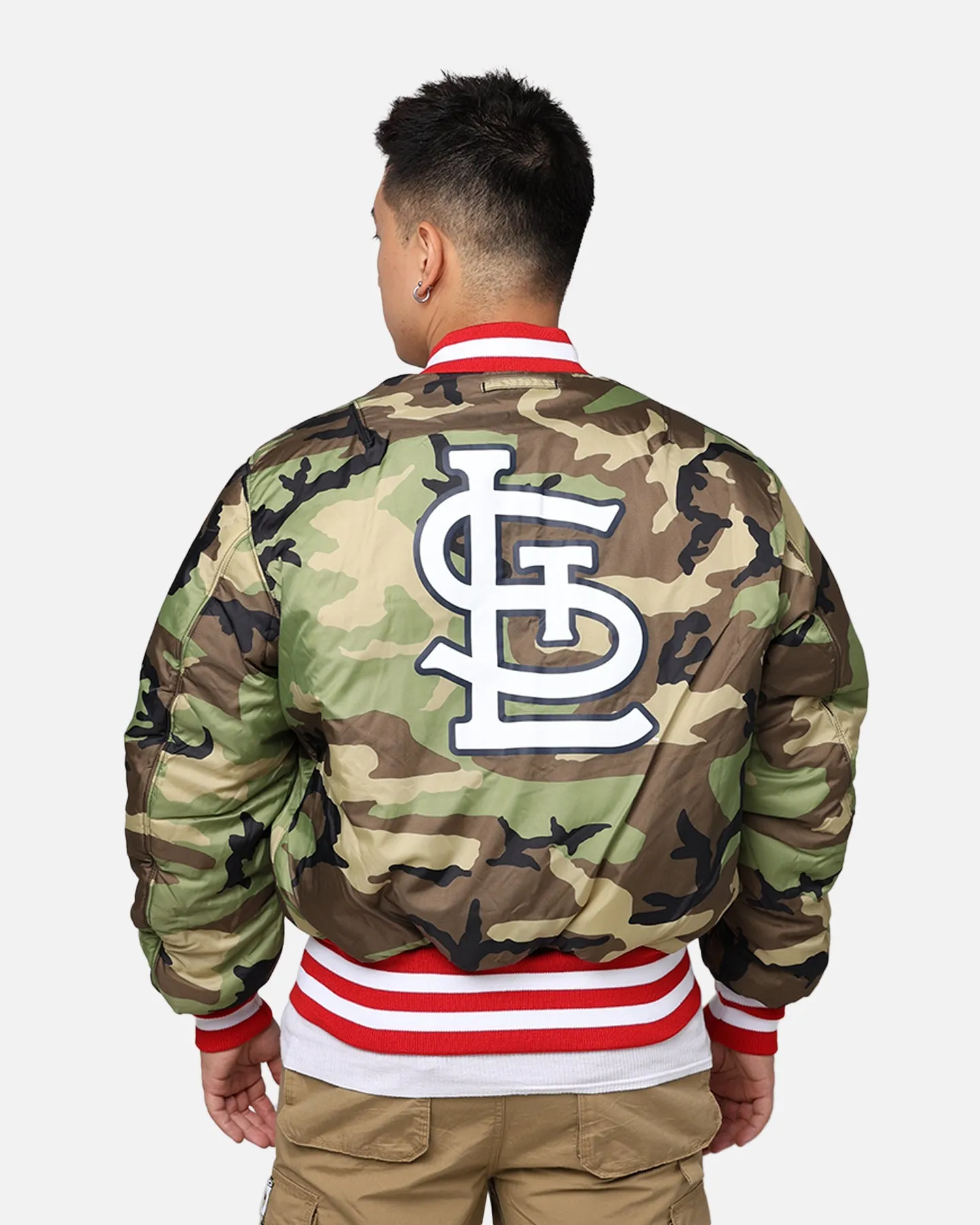 New Era X Alpha Series X MLB St Louis Cardinals MA-1 Bomber Jacket Red