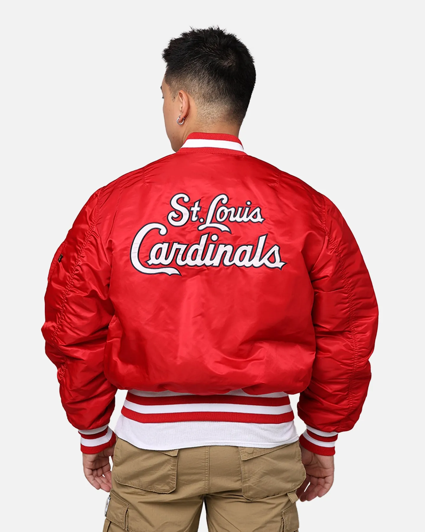 New Era X Alpha Series X MLB St Louis Cardinals MA-1 Bomber Jacket Red