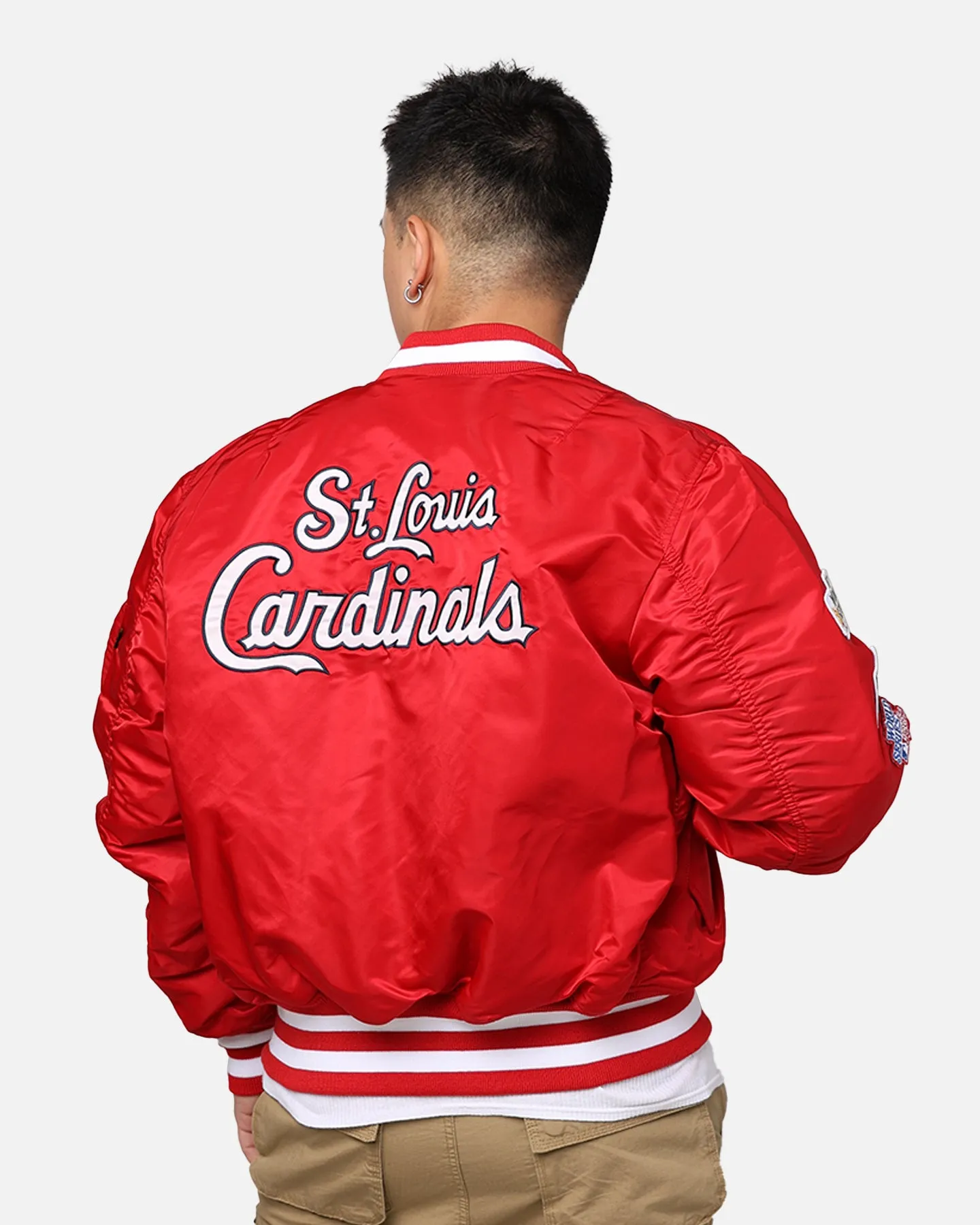 New Era X Alpha Series X MLB St Louis Cardinals MA-1 Bomber Jacket Red