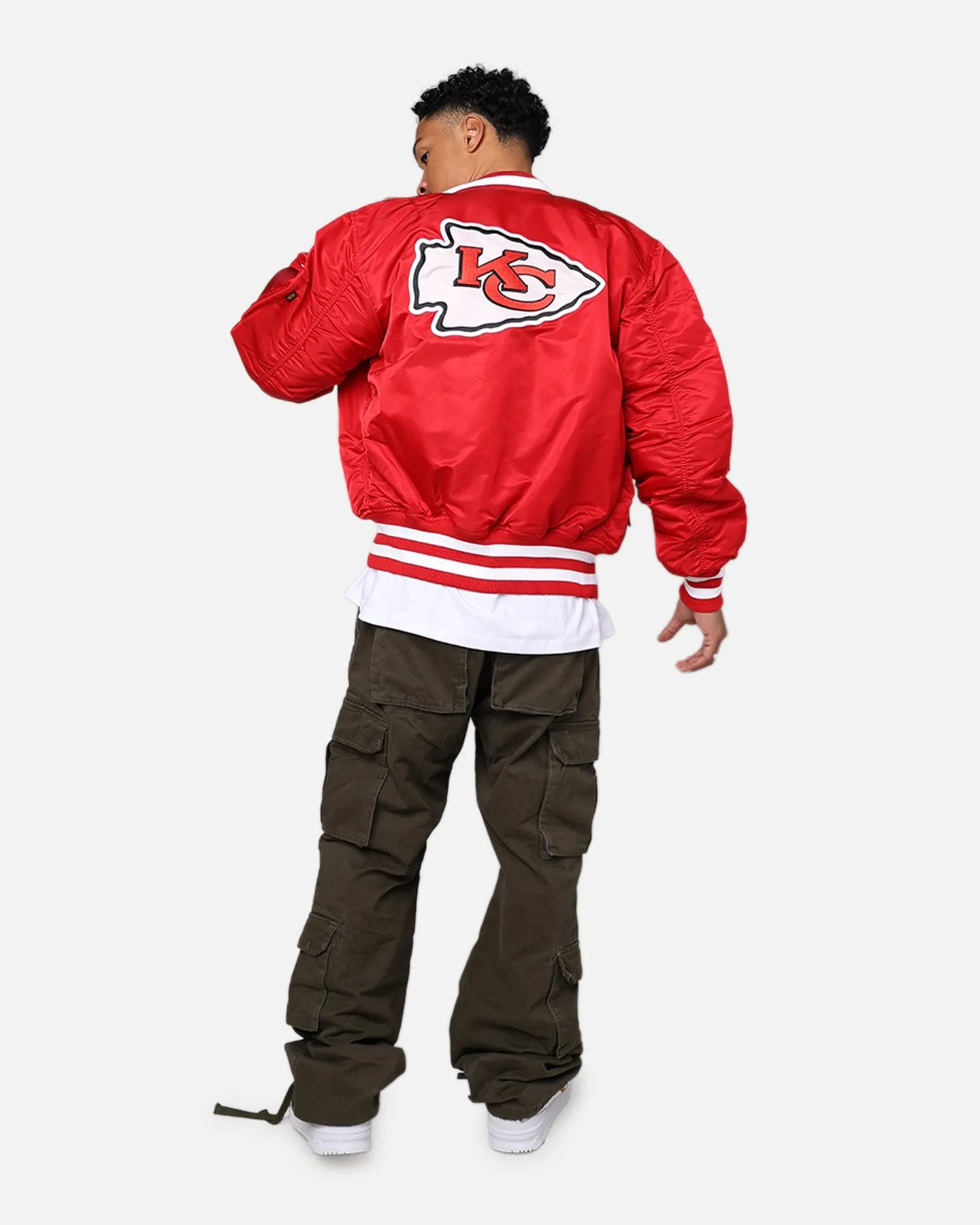 New Era X Alpha Series X NFL Kansas City Chiefs MA-1 Bomber Jacket Navy/Magenta