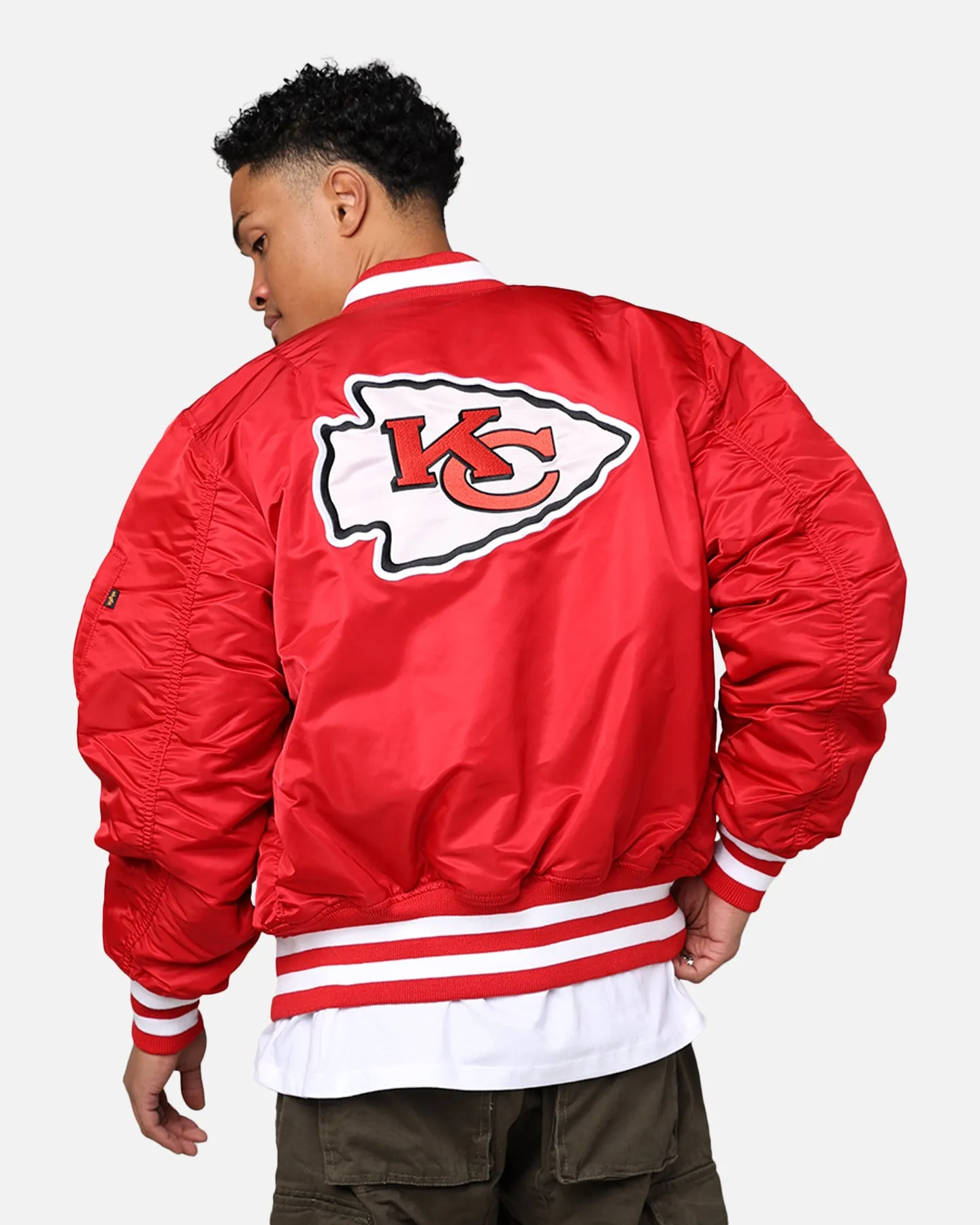 New Era X Alpha Series X NFL Kansas City Chiefs MA-1 Bomber Jacket Navy/Magenta