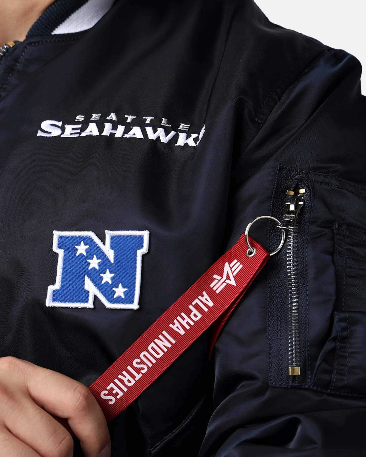 New Era X Alpha Series X NFL Seattle Seahawks MA-1 Bomber Jacket Navy/Black