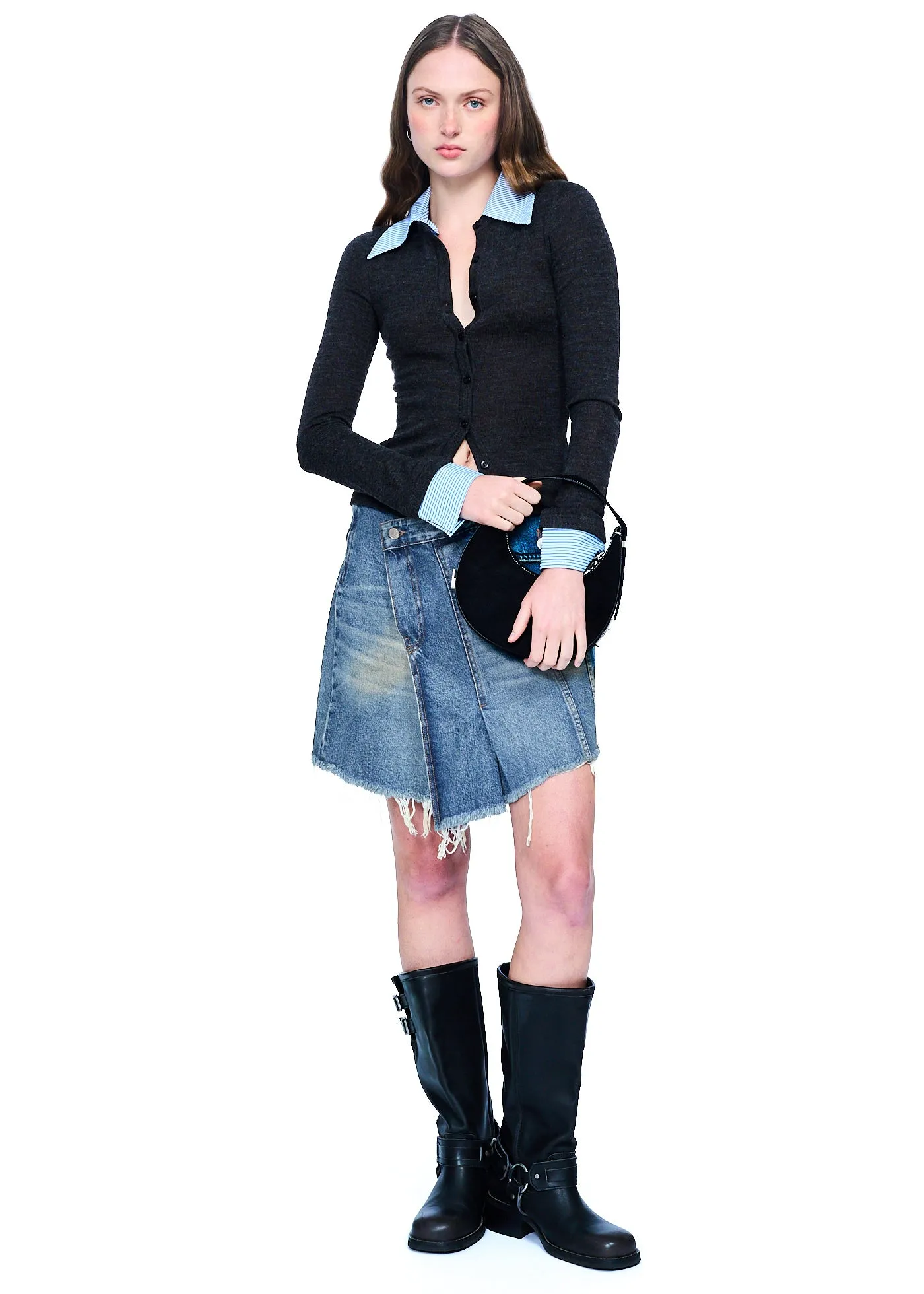 OPEN YY Wrap Denim Skirt