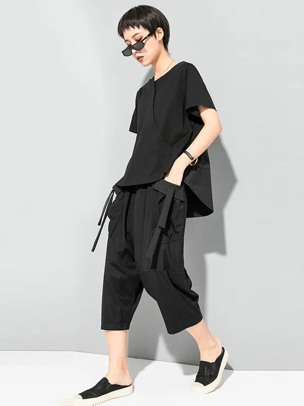 Original High-Low Asymmetric Loose Short Sleeve T-Shirts