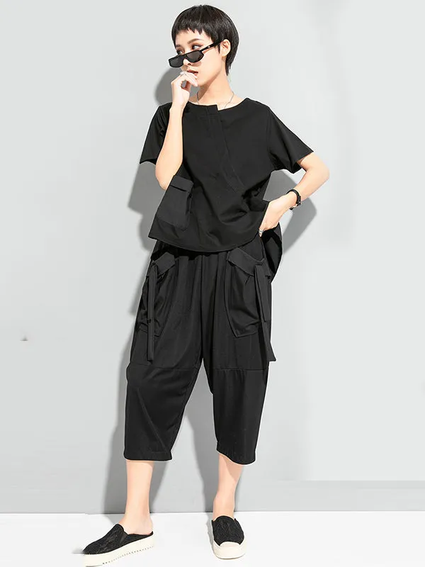 Original High-Low Asymmetric Loose Short Sleeve T-Shirts