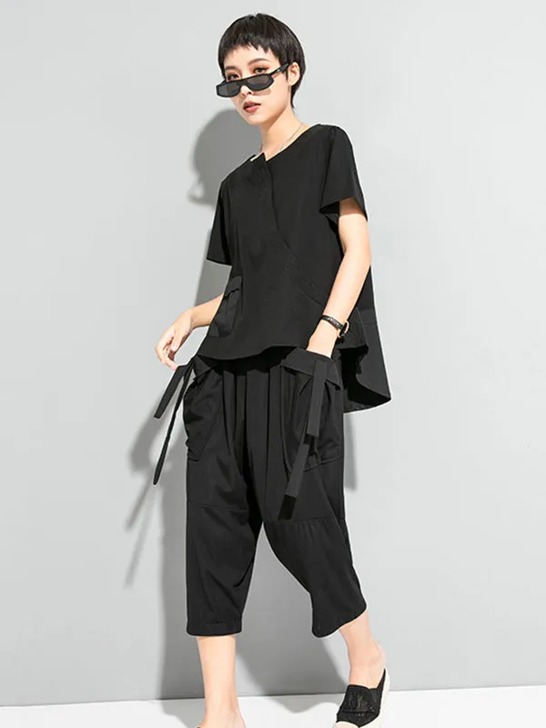 Original High-Low Asymmetric Loose Short Sleeve T-Shirts