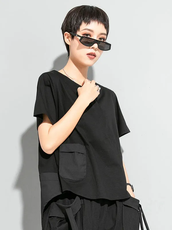 Original High-Low Asymmetric Loose Short Sleeve T-Shirts