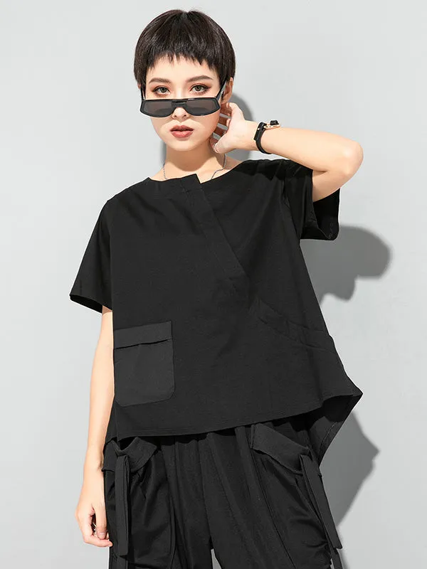 Original High-Low Asymmetric Loose Short Sleeve T-Shirts