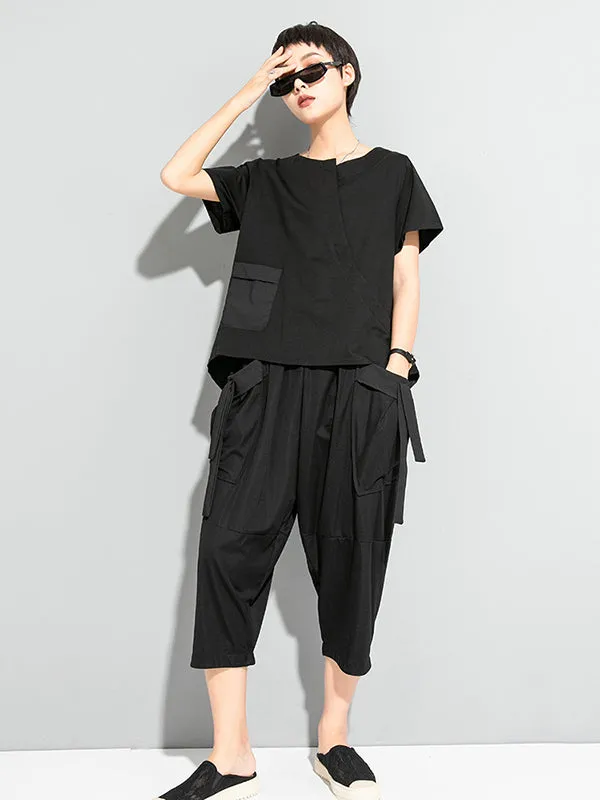 Original High-Low Asymmetric Loose Short Sleeve T-Shirts