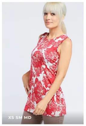 Piphany Silverlake Tank Tunic - Red floral