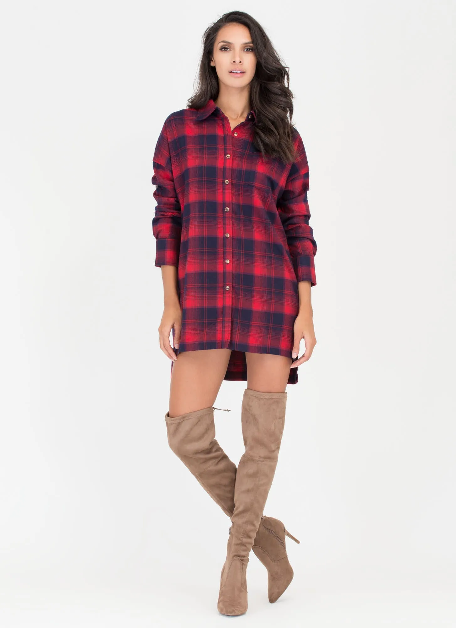 Plaid Girls' Club Flannel Shirt Dress