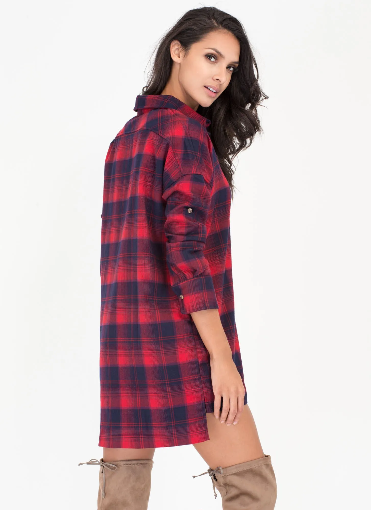 Plaid Girls' Club Flannel Shirt Dress