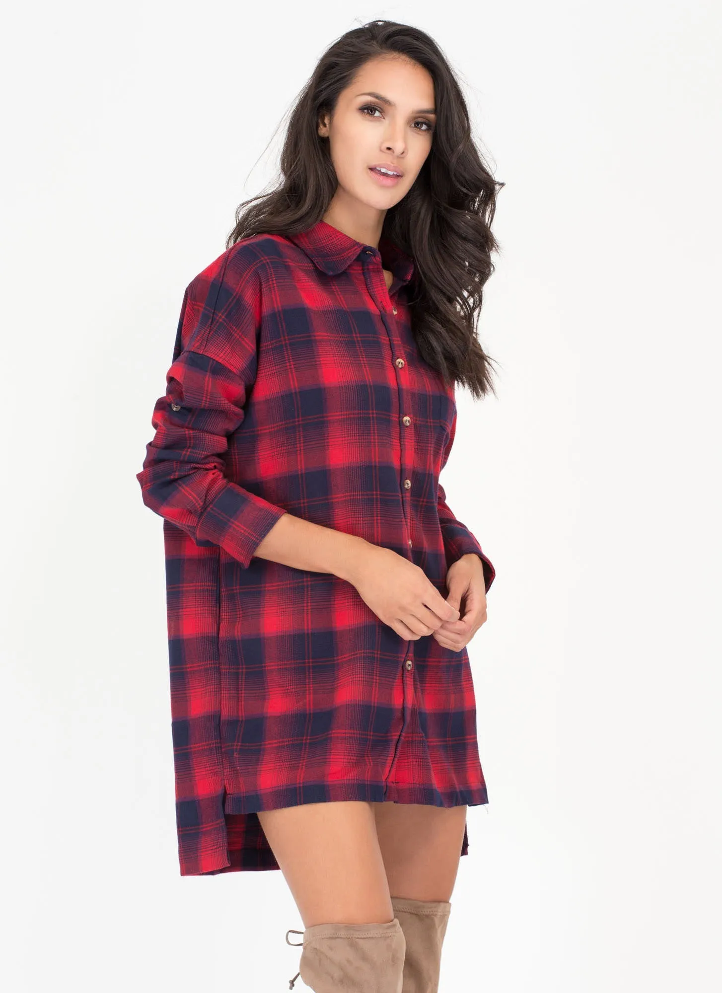 Plaid Girls' Club Flannel Shirt Dress