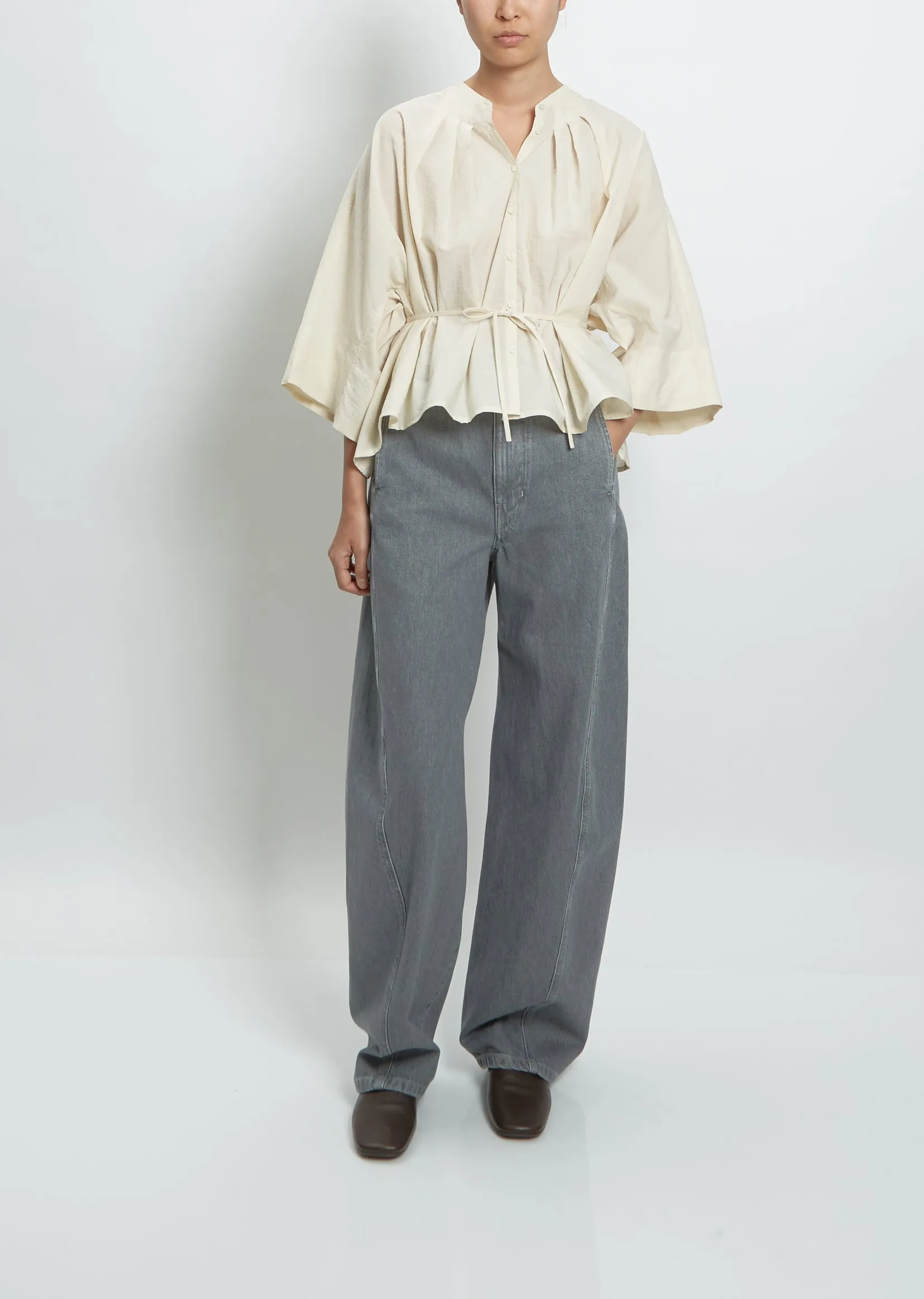 Pleated Blouse — Ivory