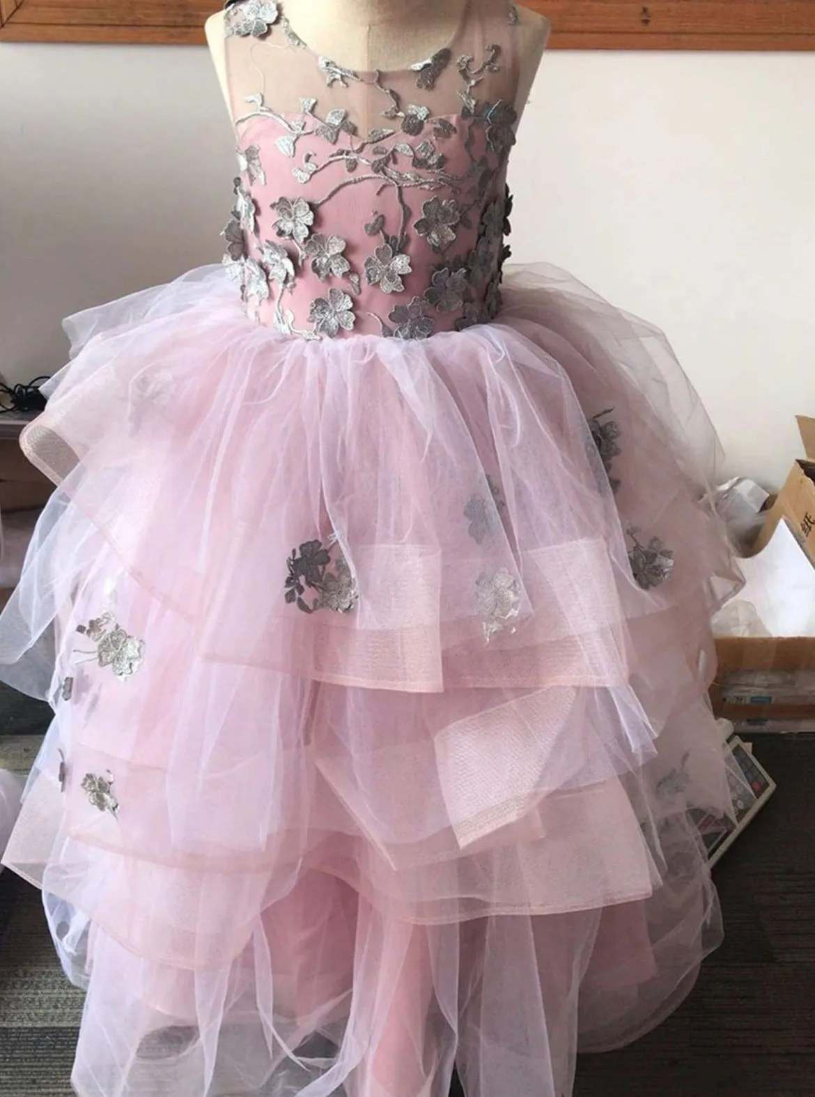 Radiant Floral Tiered Communion Dress