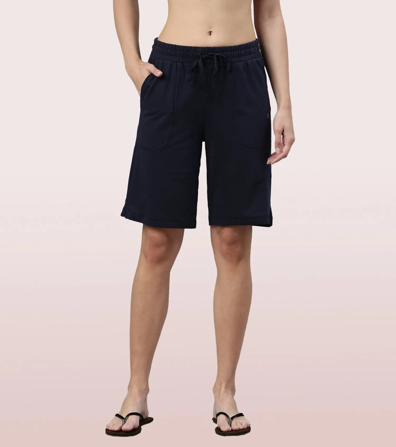 Relax Bermuda | Knee Length Shorts With Adjustable Waistband & Pockets