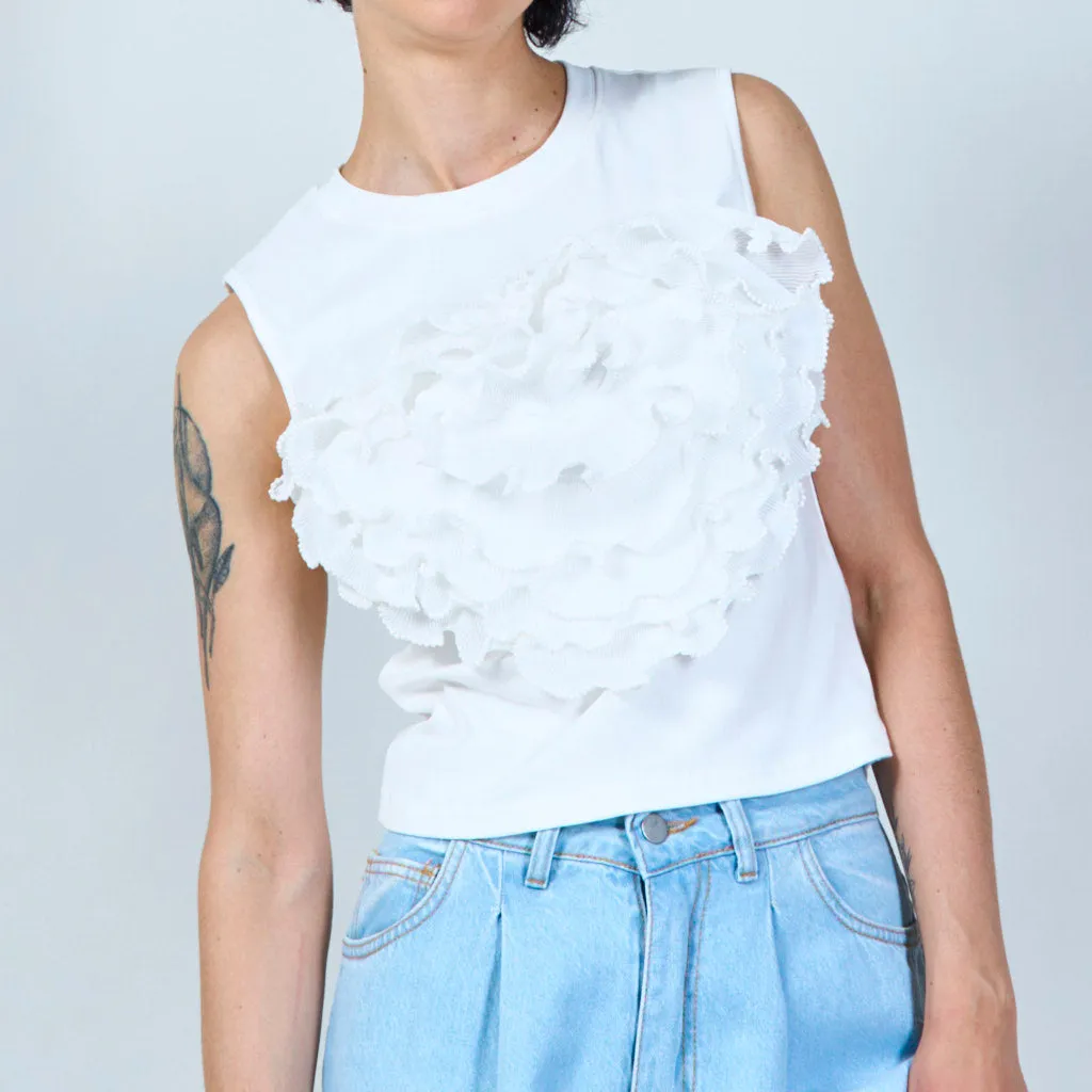 Ruffled layered tank top wholesale