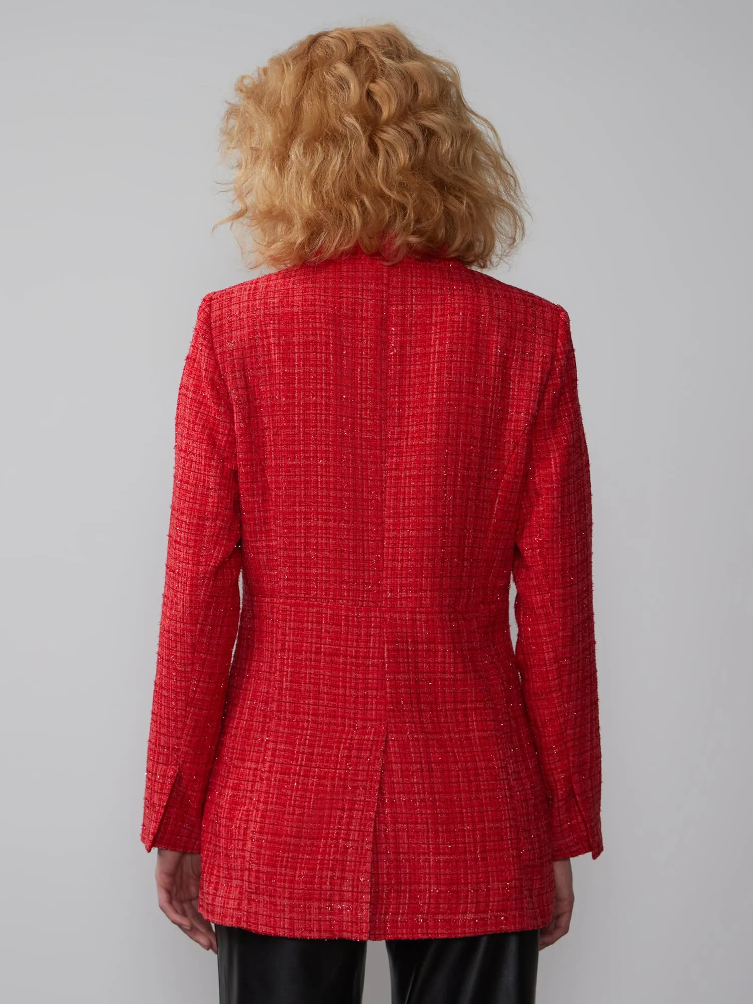 Single Breasted Boucle Tweed Jacket