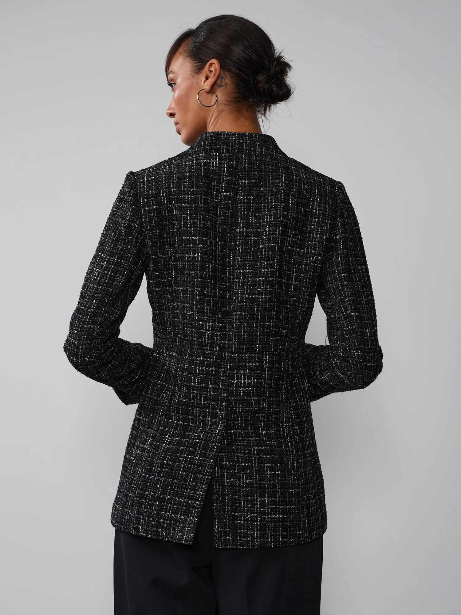 Single Breasted Boucle Tweed Jacket