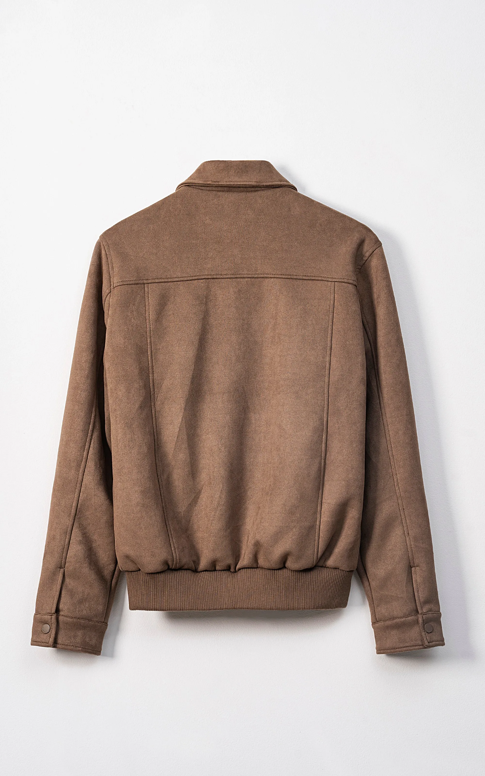 SUEDE UTILITY JACKET FULL SLEEVE LIGHT BROWN