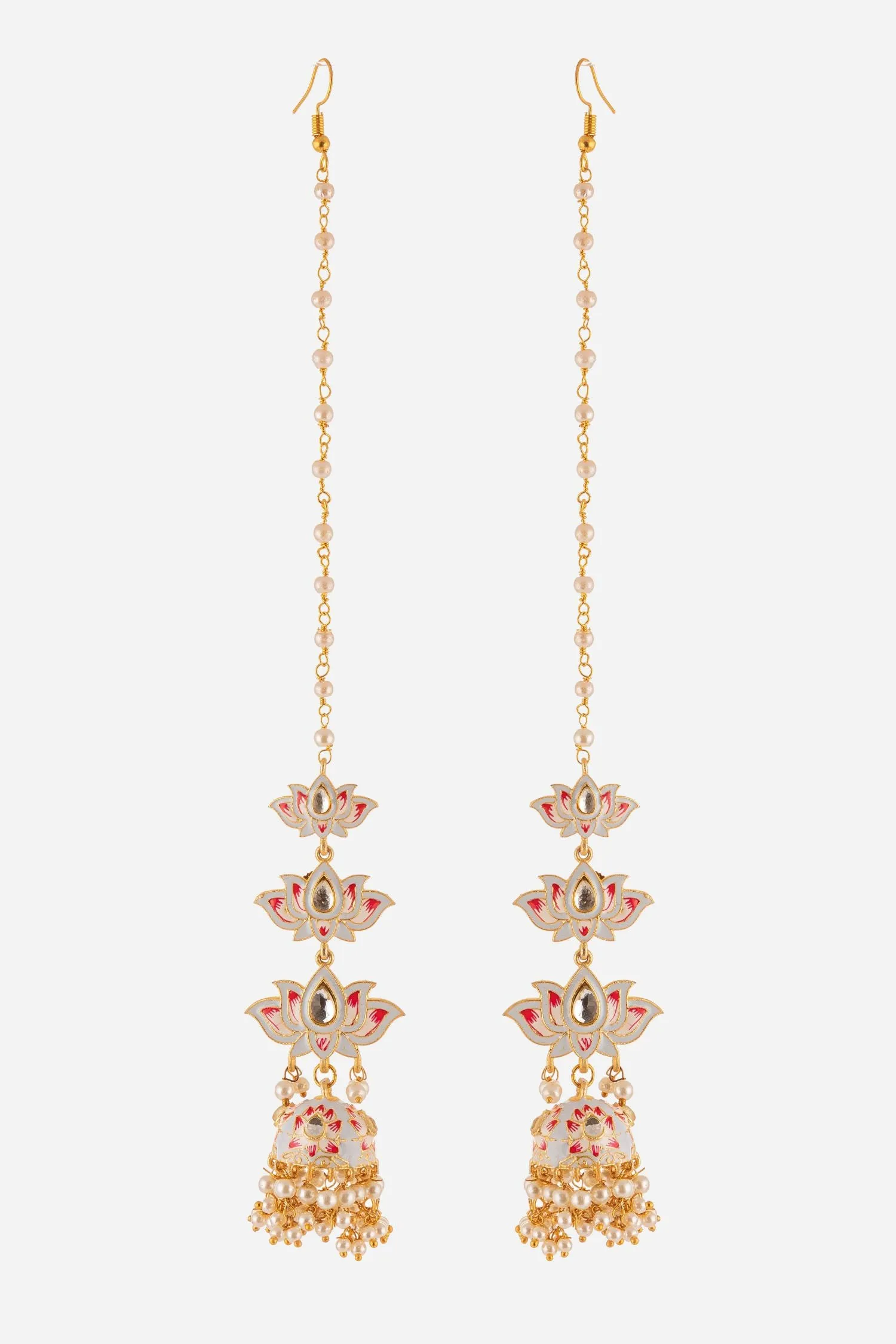 Three Layered Lotus Motif Jhumkis