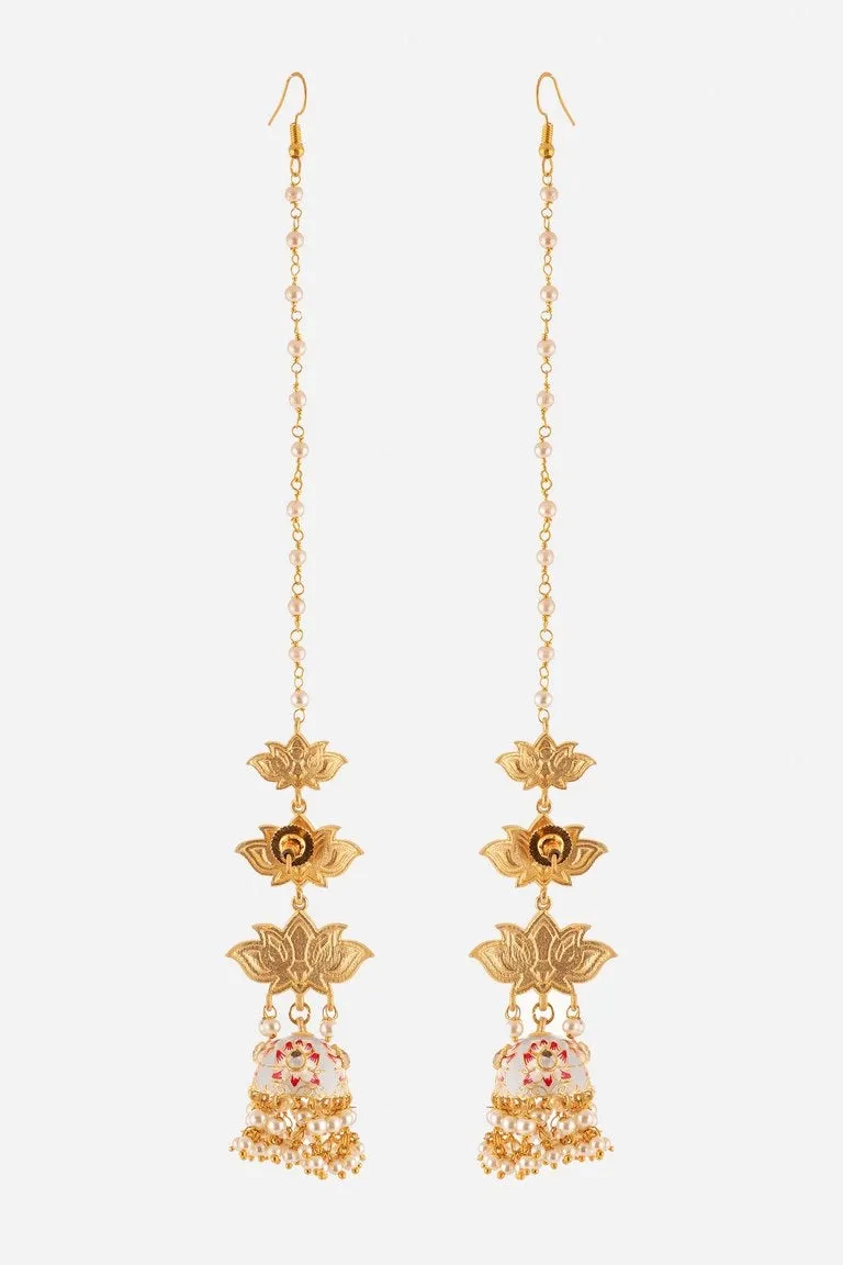 Three Layered Lotus Motif Jhumkis