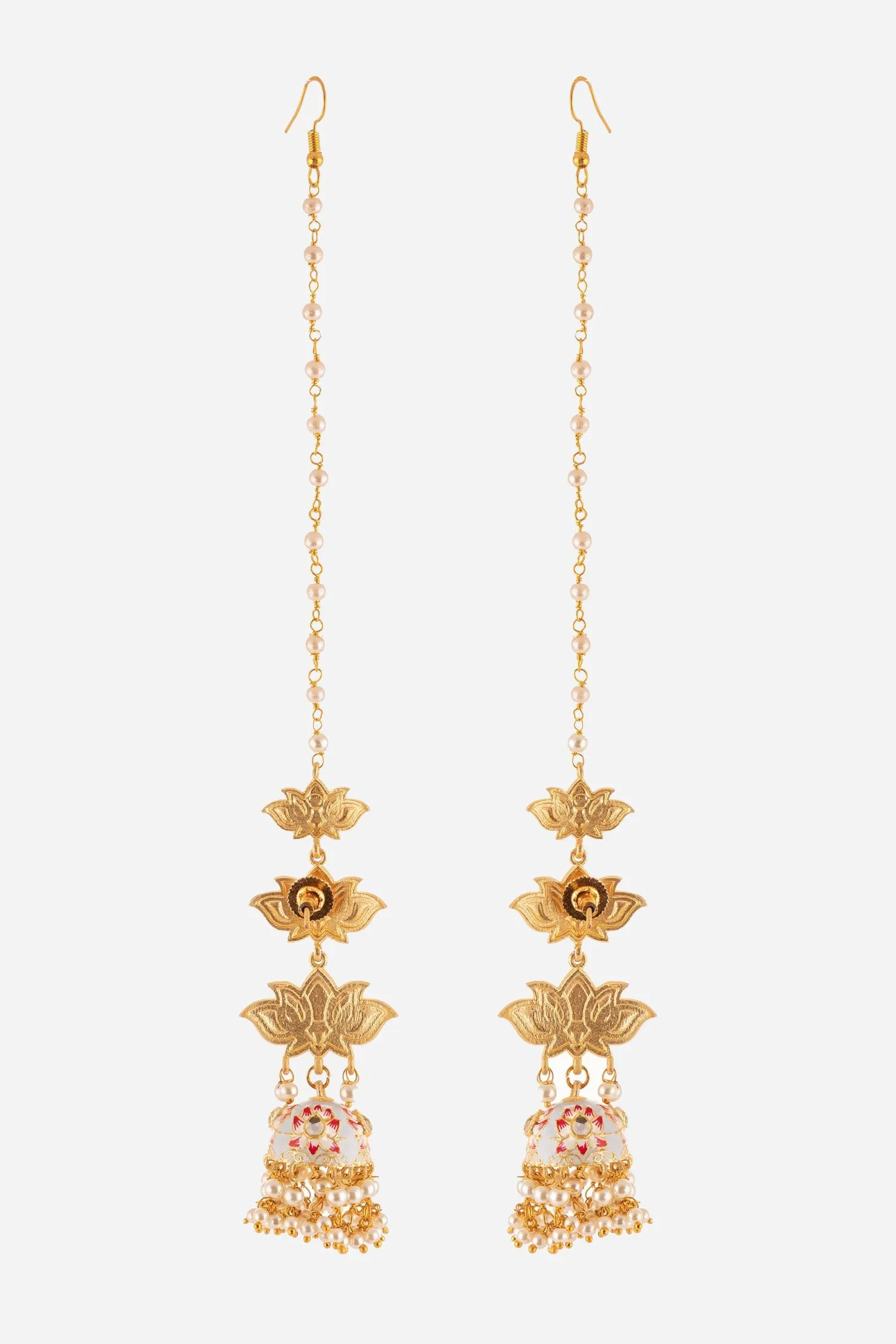 Three Layered Lotus Motif Jhumkis