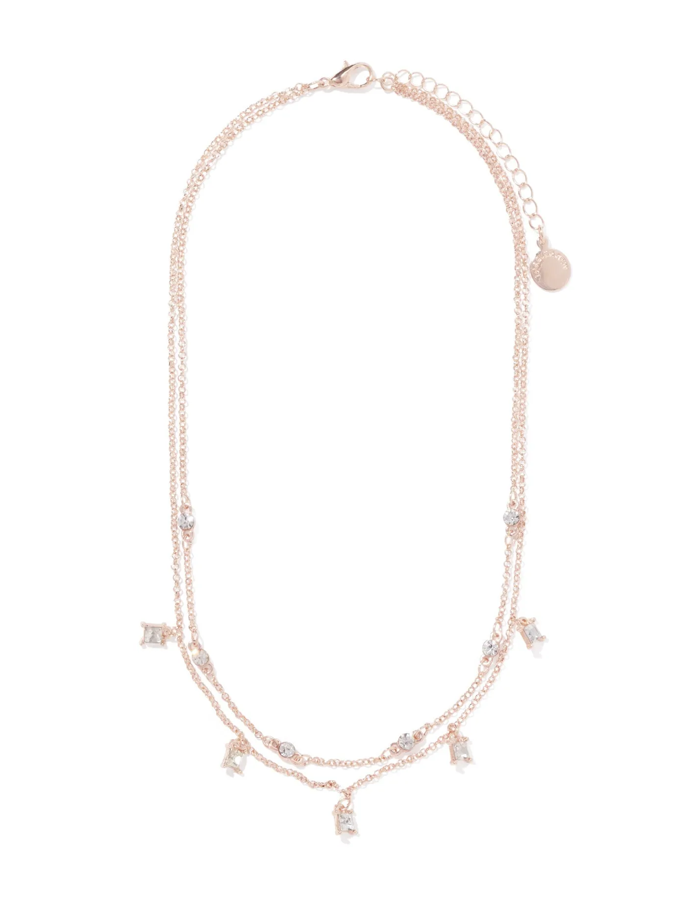 Tory Diamante Drop Layered Necklace