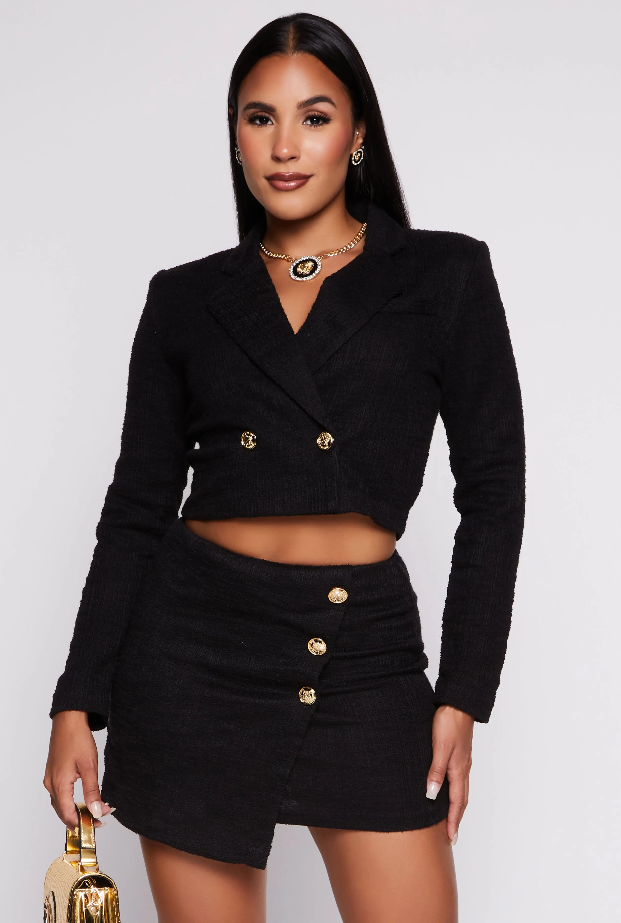 Two Button Cropped Blazer